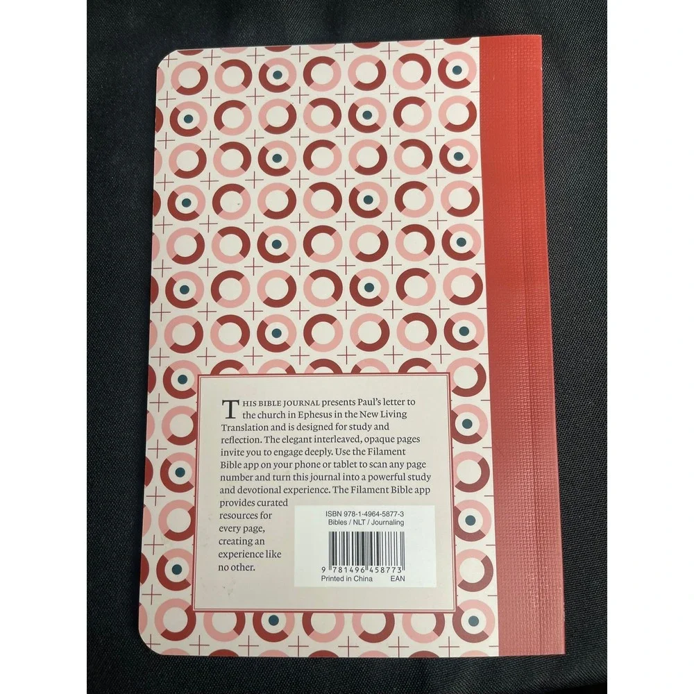 NLT Filament Bible Journal Ephesians Red Geometric Pattern